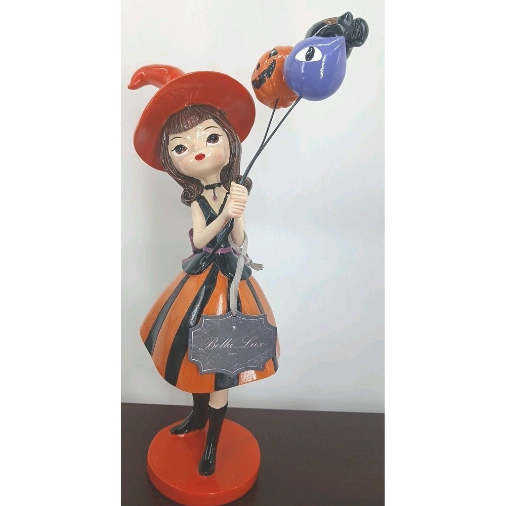Bella Lux 15" Halloween Witch Girl Statue With Balloons Viral Decor Nwt